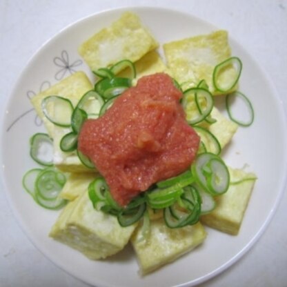 刻みのりを切らしてました（TT)　　明太子のソースと豆腐のサッパリが相まって美味しい☆　豆腐がいっぱい食べれました（＾＾）♪